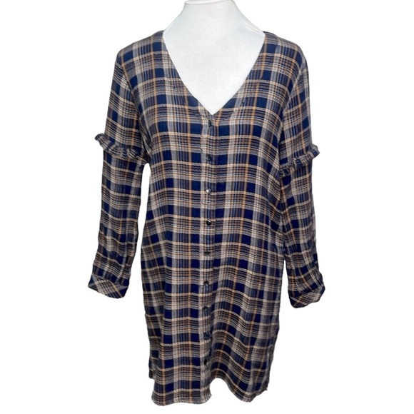 Madewell Plaid Button Up Dress - Picture 2 of 7